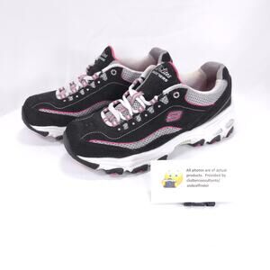 Skechers DLites Athletic Running Lace Up Shoe Womens Size 6.5 11617 Black White